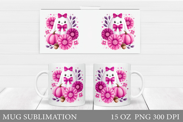 Ghost Mug Sublimation. Halloween Mug Design
