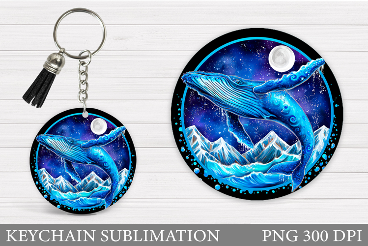 Whale Keychain Sublimation. Whale Sublimation