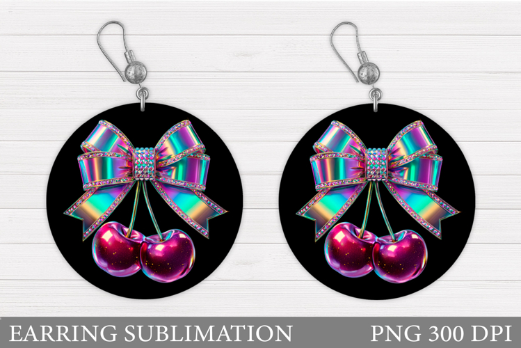 Cherry Earring Design. Cherries Sublimation