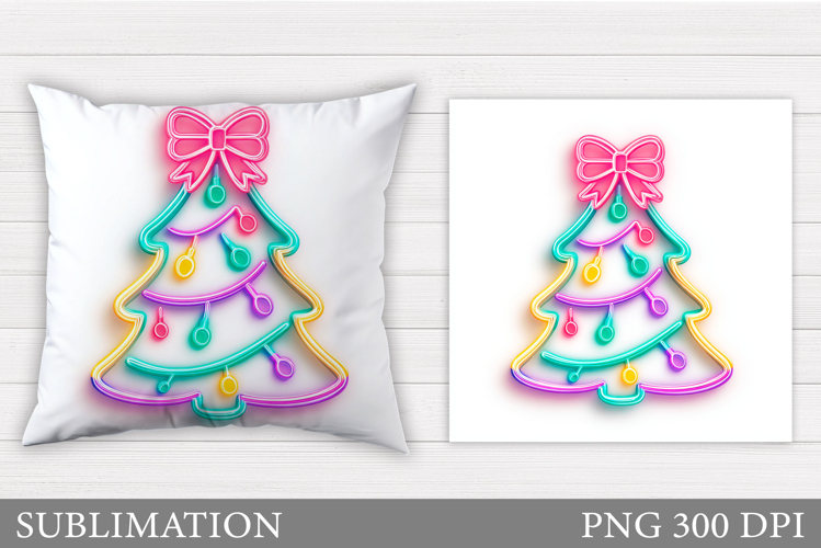 Christmas Tree Pillow Design. Christmas Pillow Sublimation