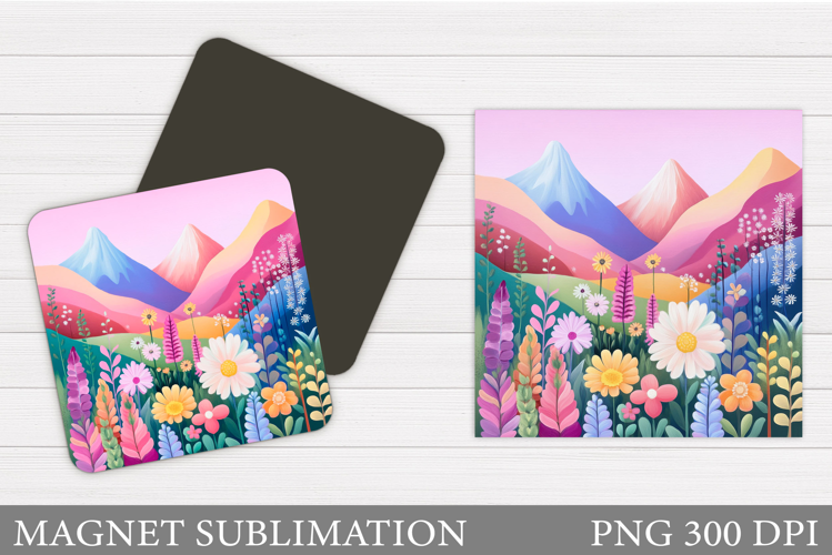 Wildflowers Magnet Design. Flowers Magnet Sublimation
