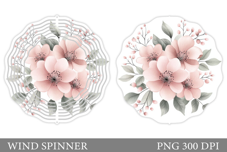 Flowers Wind Spinner Design. Floral Wind Spinner Sublimation example image 1