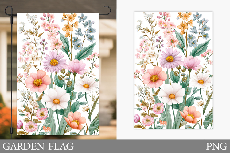 Wildflowers Garden Flag. Summer Garden Flag Design