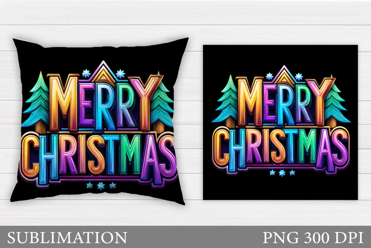 Merry Christmas Pillow Design. Christmas Sublimation