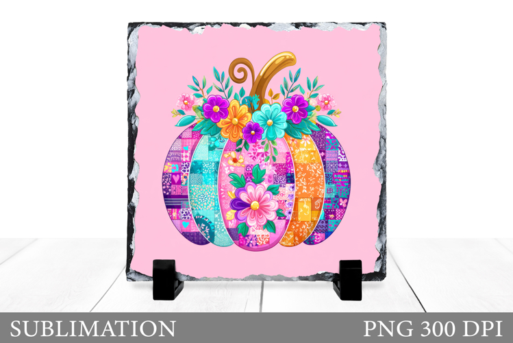 Pumpkin Slate Design. Patchwork Pumpkin Sublimation