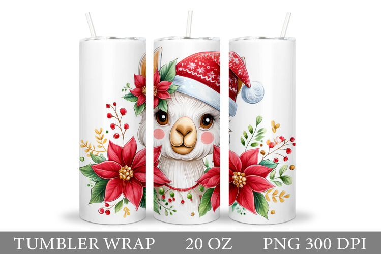 Christmas Lama Tumbler Design. Christmas Tumbler Sublimation
