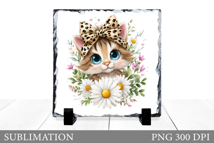 Cute Cat Sublimation. Cute Cat Slate Design