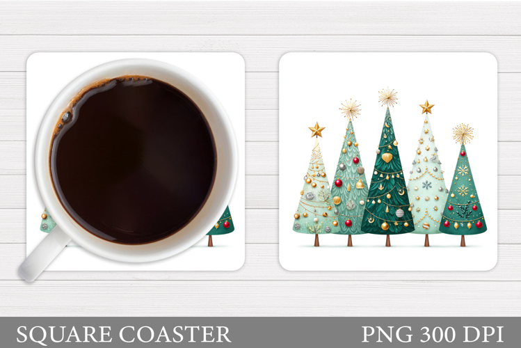 Christmas Tree Coaster Design. Christmas Coaster Sublimation