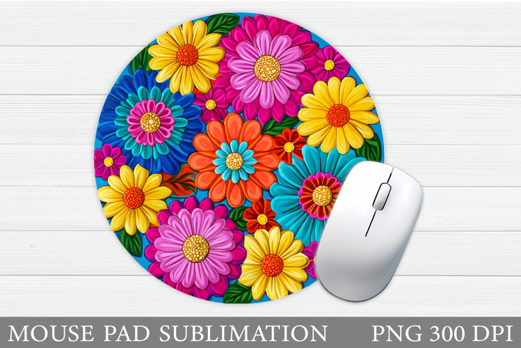 Flowers Mouse Pad Sublimation. Floral Mouse Pad Design
