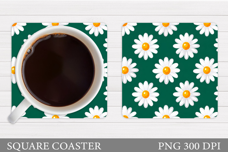Daisy Coaster Design. Floral Coaster Sublimation