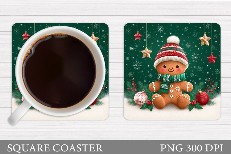 Gingerbread Coaster Design. Christmas Coaster Sublimation