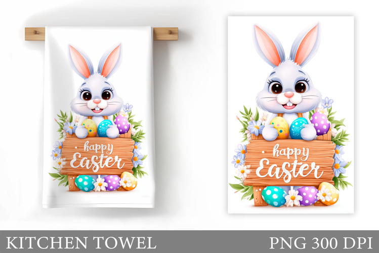 Easter Bunny Kitchen Towel. Bunny Kitchen Towel Sublimation
