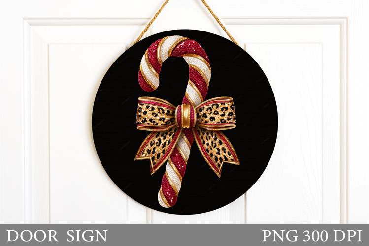Candy Cane Door Sign Design. Merry Christmas Door Sign