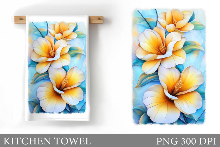 Flowers Kitchen Towel. Floral Kitchen Towel Design