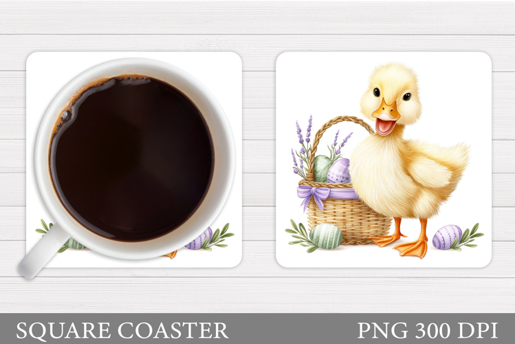 Easter Duck Coaster Sublimation. Duck Coaster Design