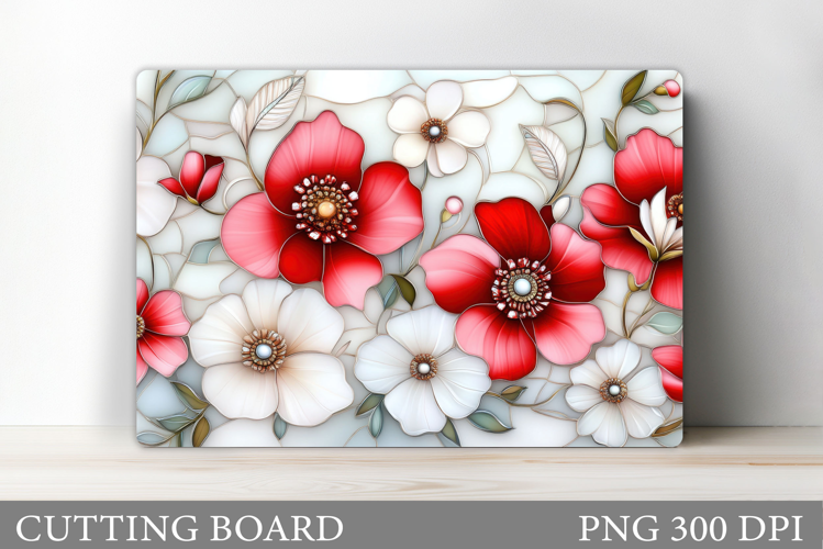 Floral Cutting Board Design. Flowers Cutting Board