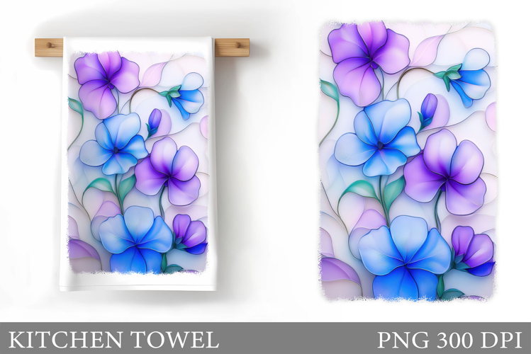 Flowers Kitchen Towel. Floral Kitchen Towel Design