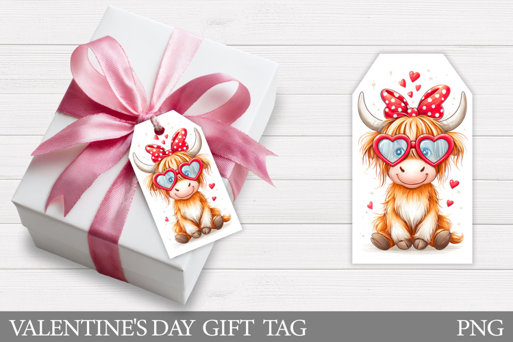 Valentines Cow Gift Tag Design. Valentine Gift Tag Printable