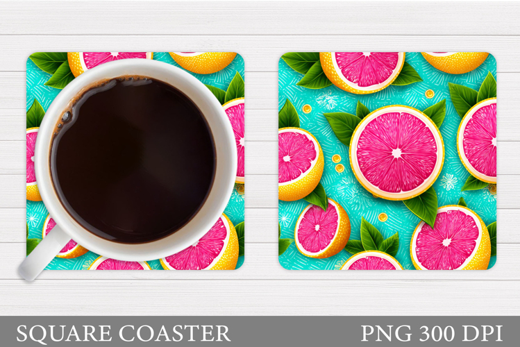 Grapefruit Coaster Design. Grapefruit Sublimation