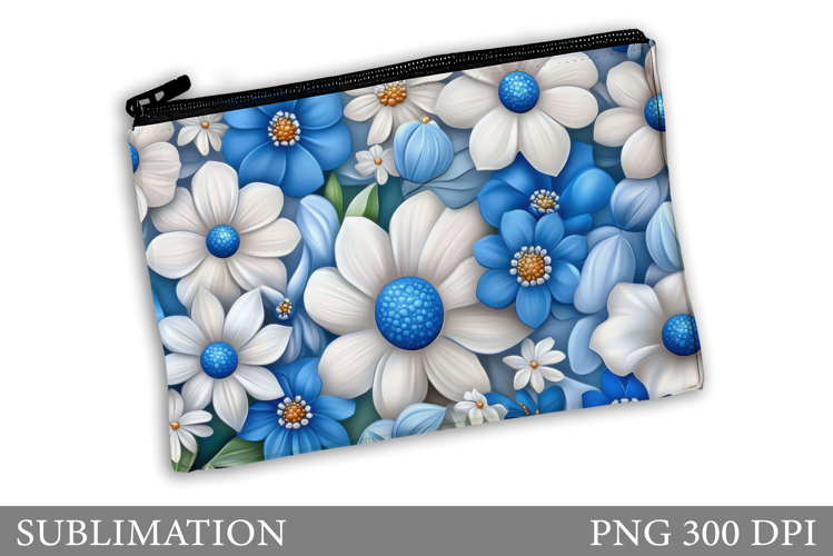 Flowers Makeup Bag Design. Flowers Cosmetics Bag Sublimation