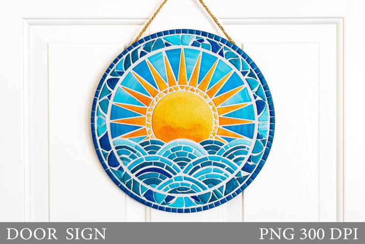 Sun Door Sign Sublimation. Sea Door Sign Design