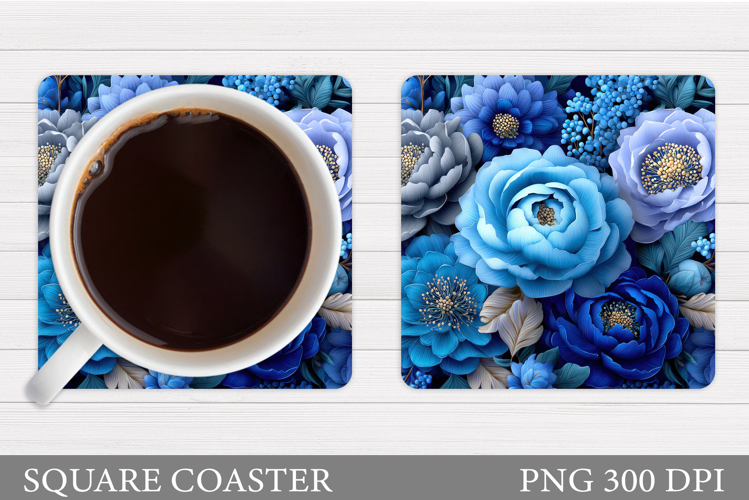 Floral Coaster Sublimation. Flowers Coaster Design
