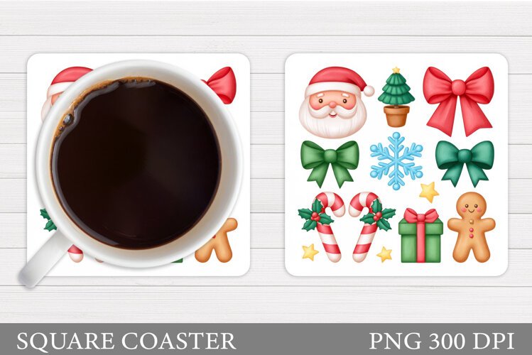Christmas Coaster Design. Christmas Sublimation example image 1