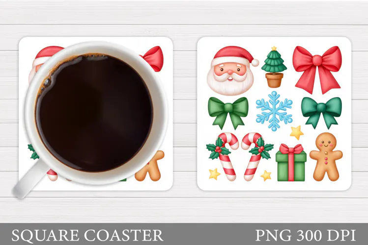 Christmas Coaster Design. Christmas Sublimation