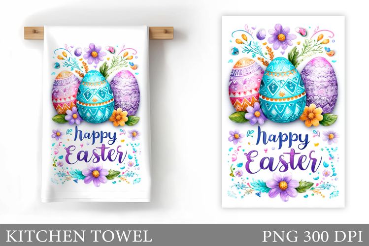 Easter Eggs Kitchen Towel. Easter Kitchen Towel Design