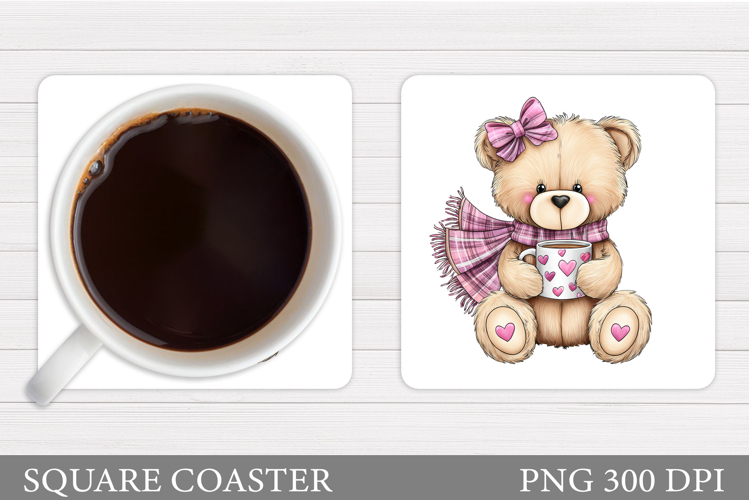 Valentines Bear Coaster. Valentines Coaster Sublimation