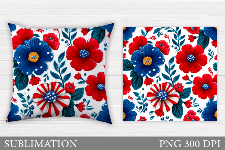 Flowers Pillow Design. Floral Pillow Sublimation example image 1