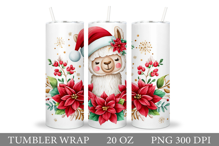 Christmas Lama Tumbler Design. Christmas Tumbler Sublimation