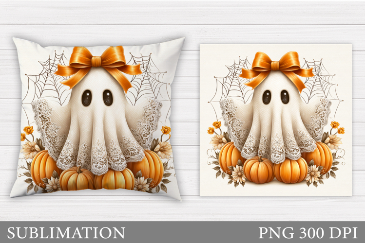 Halloween Ghost Pillow Design. Halloween Ghost Sublimation