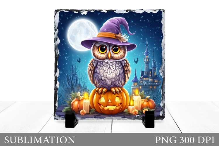 Halloween Owl Slate Design. Halloween Slate Sublimation