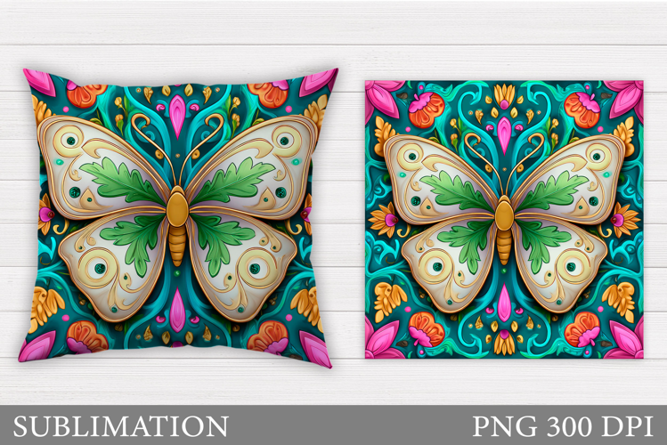 Butterfly Flowers Sublimation. Butterfly Pillow Sublimation