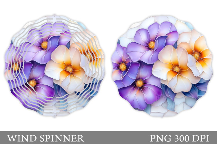 Flowers Wind Spinner Design. Floral Wind Spinner Sublimation