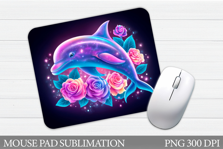Dolphin Mouse Pad Design. Dolphin Flowers Mouse Pad
