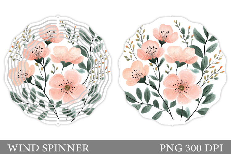Flowers Wind Spinner Design. Floral Wind Spinner Sublimation