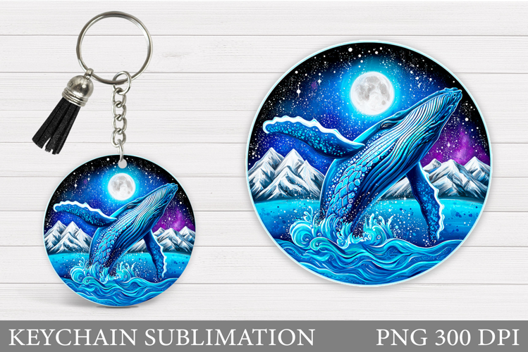 Whale Keychain Sublimation. Whale Sublimation