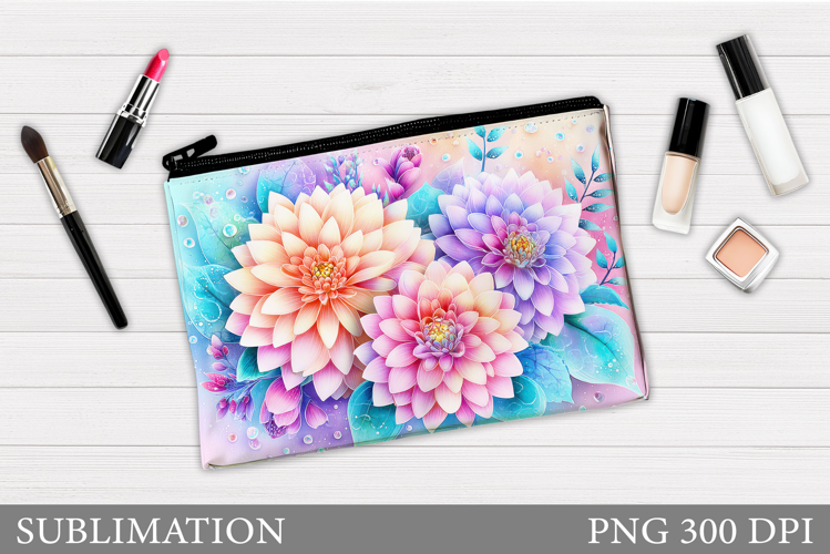 Flowers Makeup Bag Design. Flowers Cosmetics Bag Sublimation