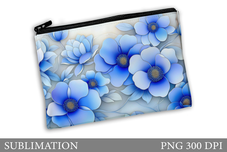 Flowers Makeup Bag Design. Flowers Cosmetics Bag Sublimation