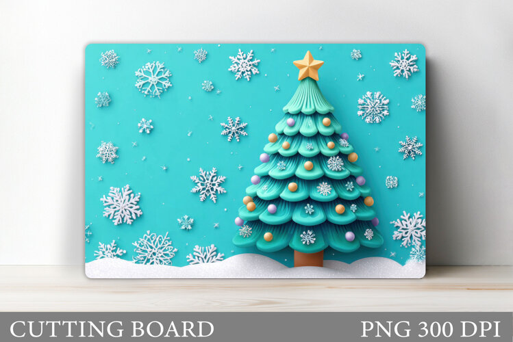 Christmas Tree Cutting Board. Christmas Tree Sublimation example image 1