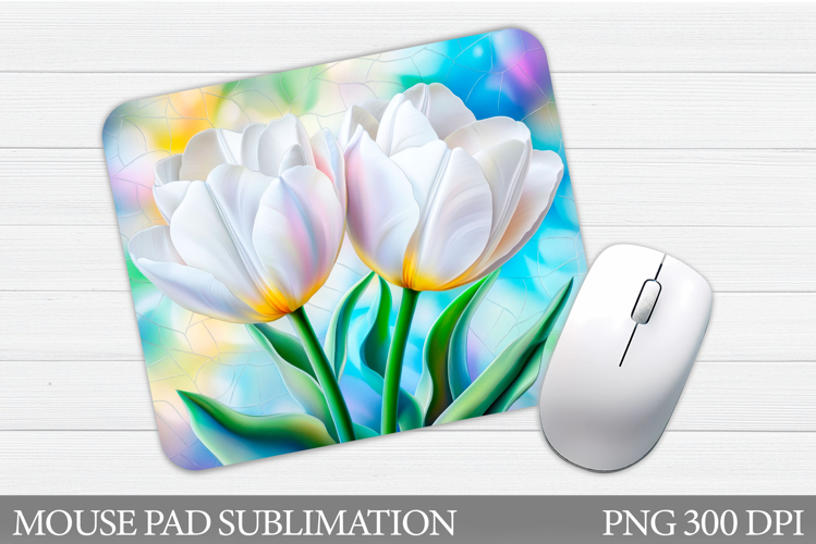 Tulips Mouse Pad Sublimation. Flowers Mouse Pad Design