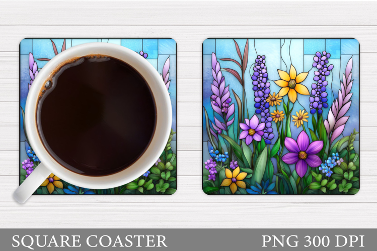 Wildflowers Coaster Design. Floral Coaster Sublimation