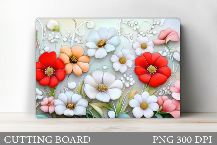 Floral Cutting Board Design. Flowers Cutting Board