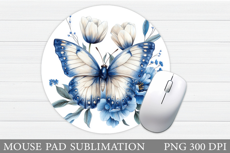 Butterfly Mouse Pad Sublimation. Flowers Mouse Pad Design