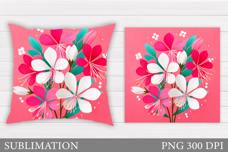 Flowers Pillow Design. Floral Pillow Sublimation