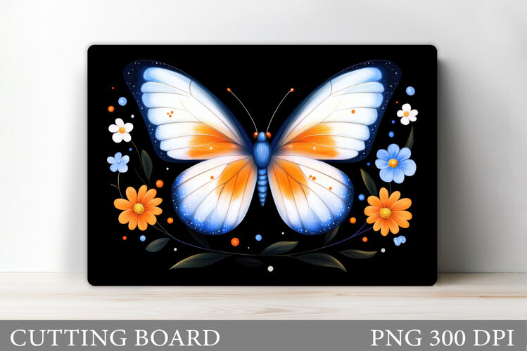 Butterfly Cutting Board. Flower Cutting Board Sublimation example image 1
