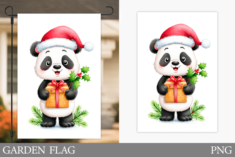 Christmas Panda Kitchen Towel. Christmas Kitchen Towel