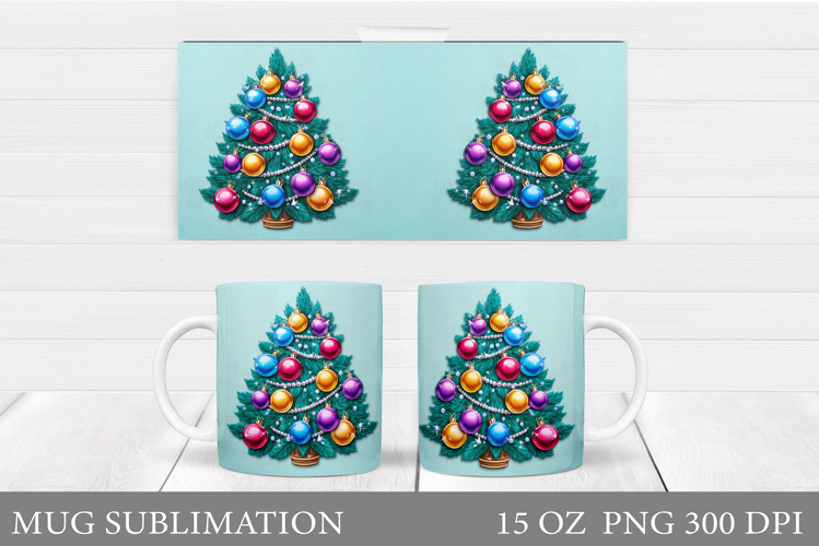 Christmas Tree Mug Design. Christmas Tree Mug Sublimation